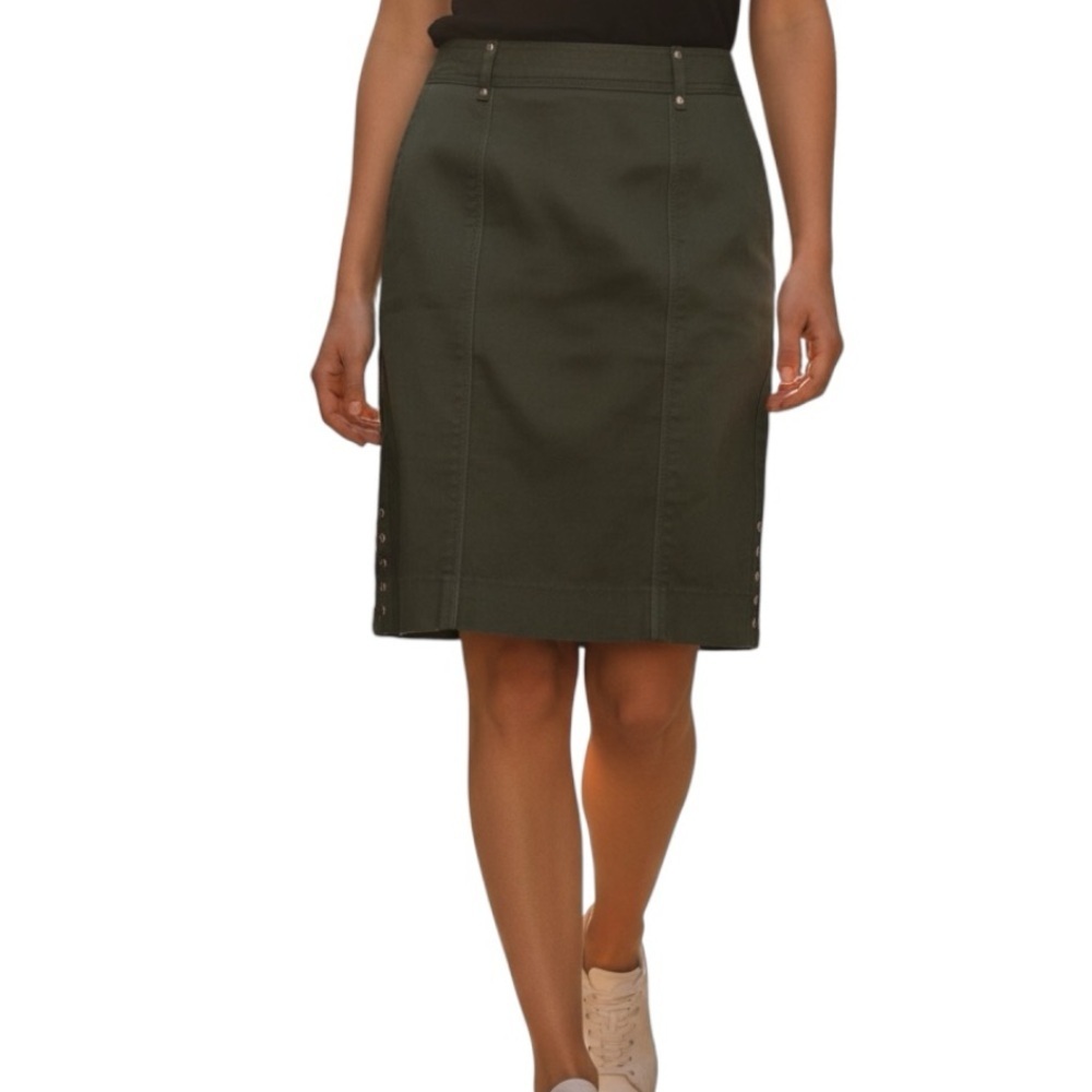 White House Black Market Dark Green Pencil Skirt EUC 2